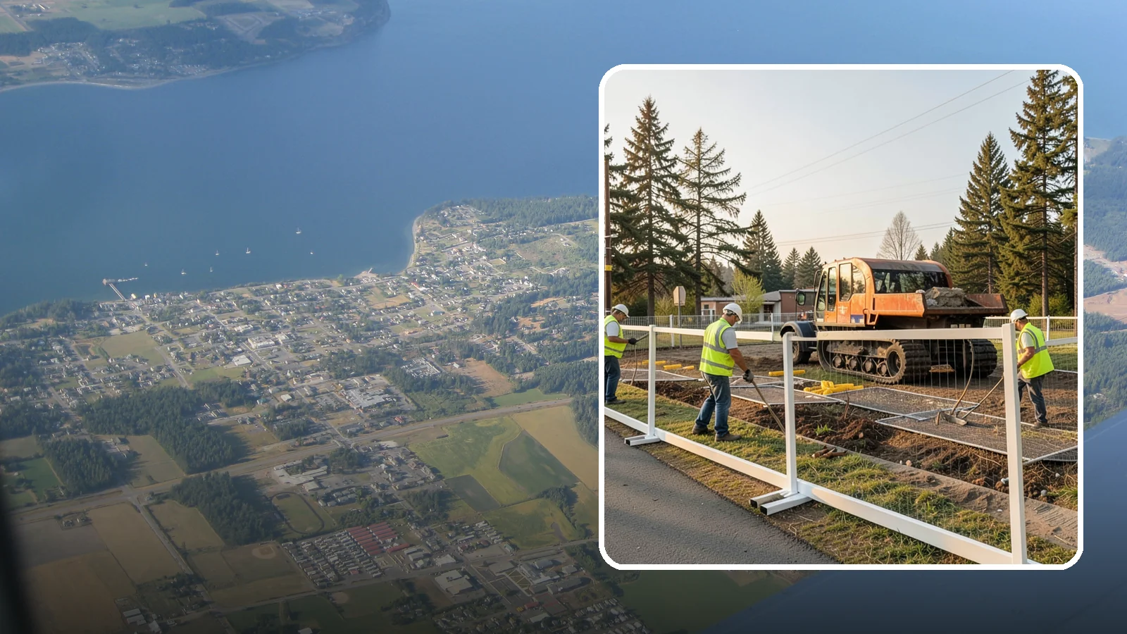Temporary Fencing in Coupeville, Island County, WA - Temporary fencing secures work sites, events, and hazards on public property quickly and safely.