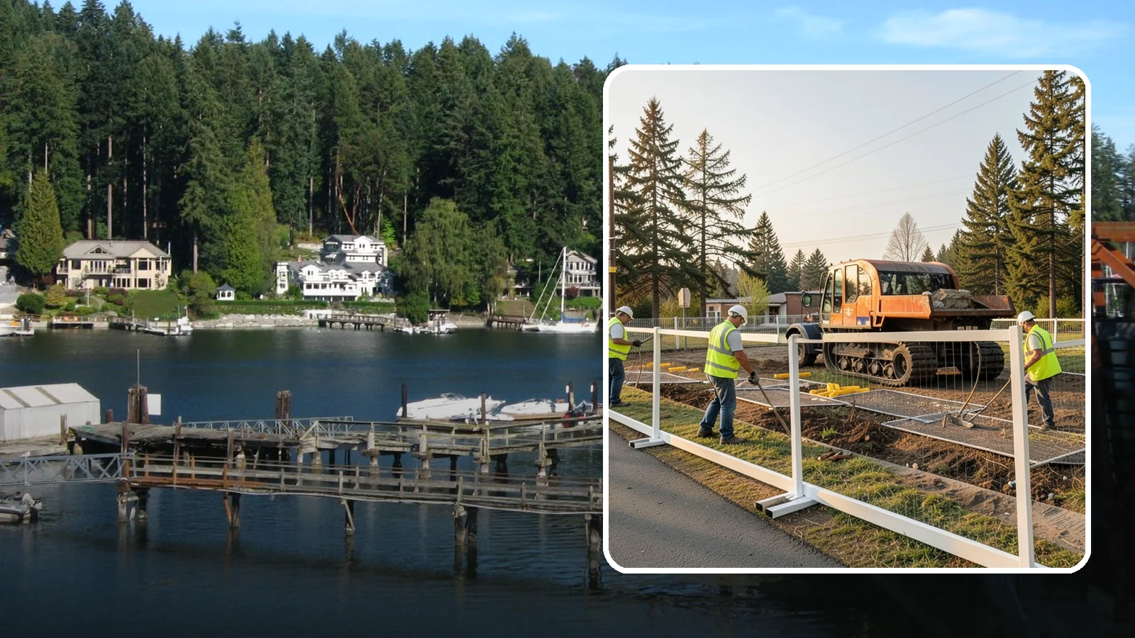 Temporary Fencing in Gig Harbor, Pierce County, WA - Temporary fencing secures work sites, events, and hazards on public property quickly and safely.