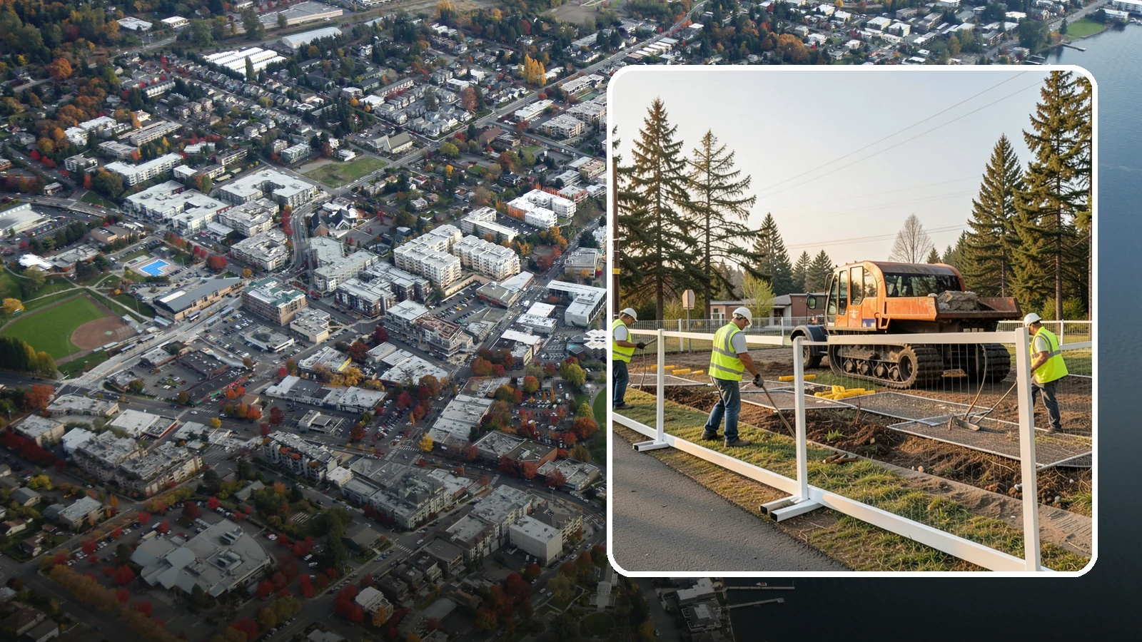 Temporary Fencing in Kirkland, King County, WA - Temporary fencing secures work sites, events, and hazards on public property quickly and safely.