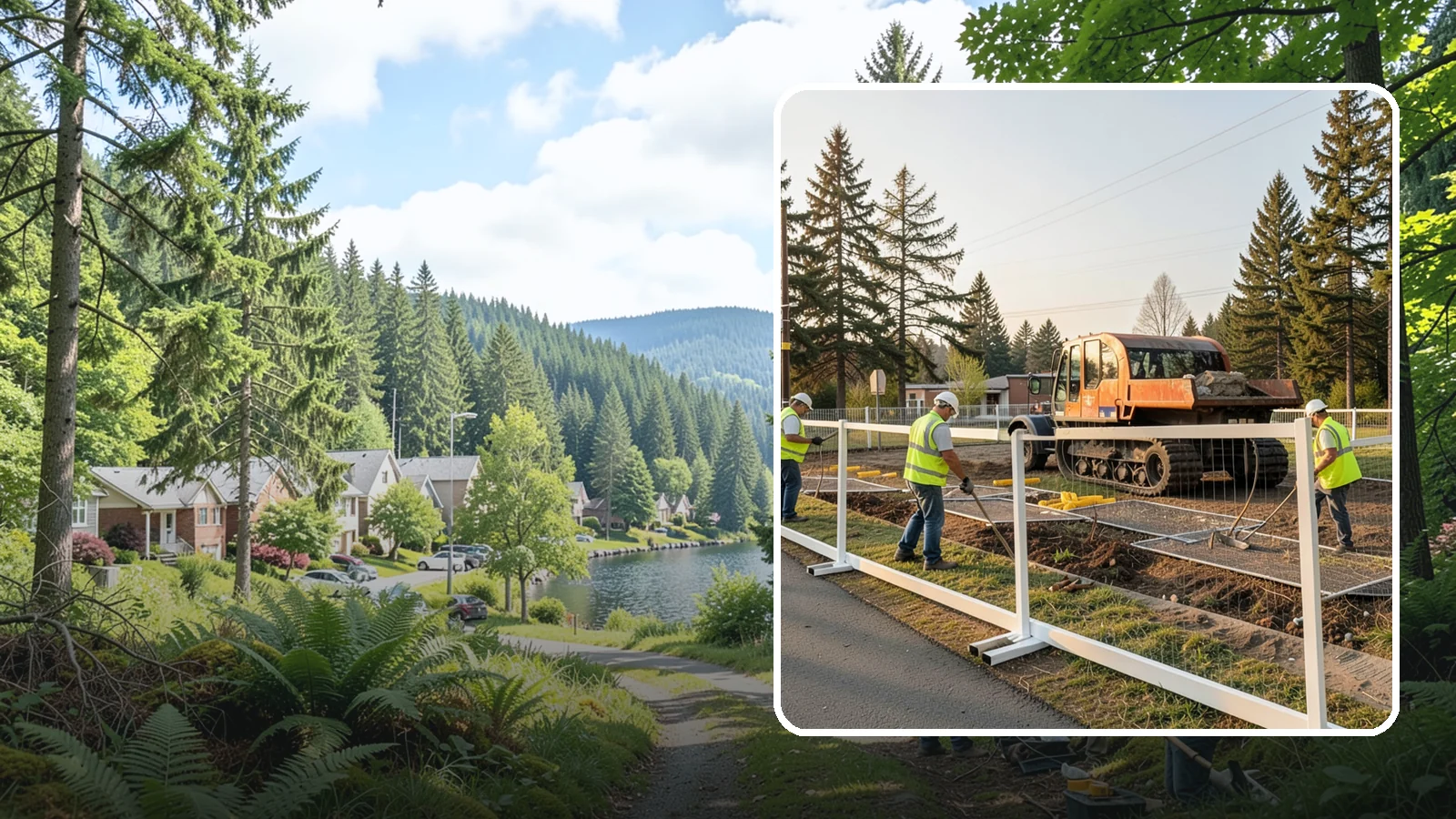 Temporary Fencing in Lake Forest Park, King County, WA - Temporary fencing secures work sites, events, and hazards on public property quickly and safely.