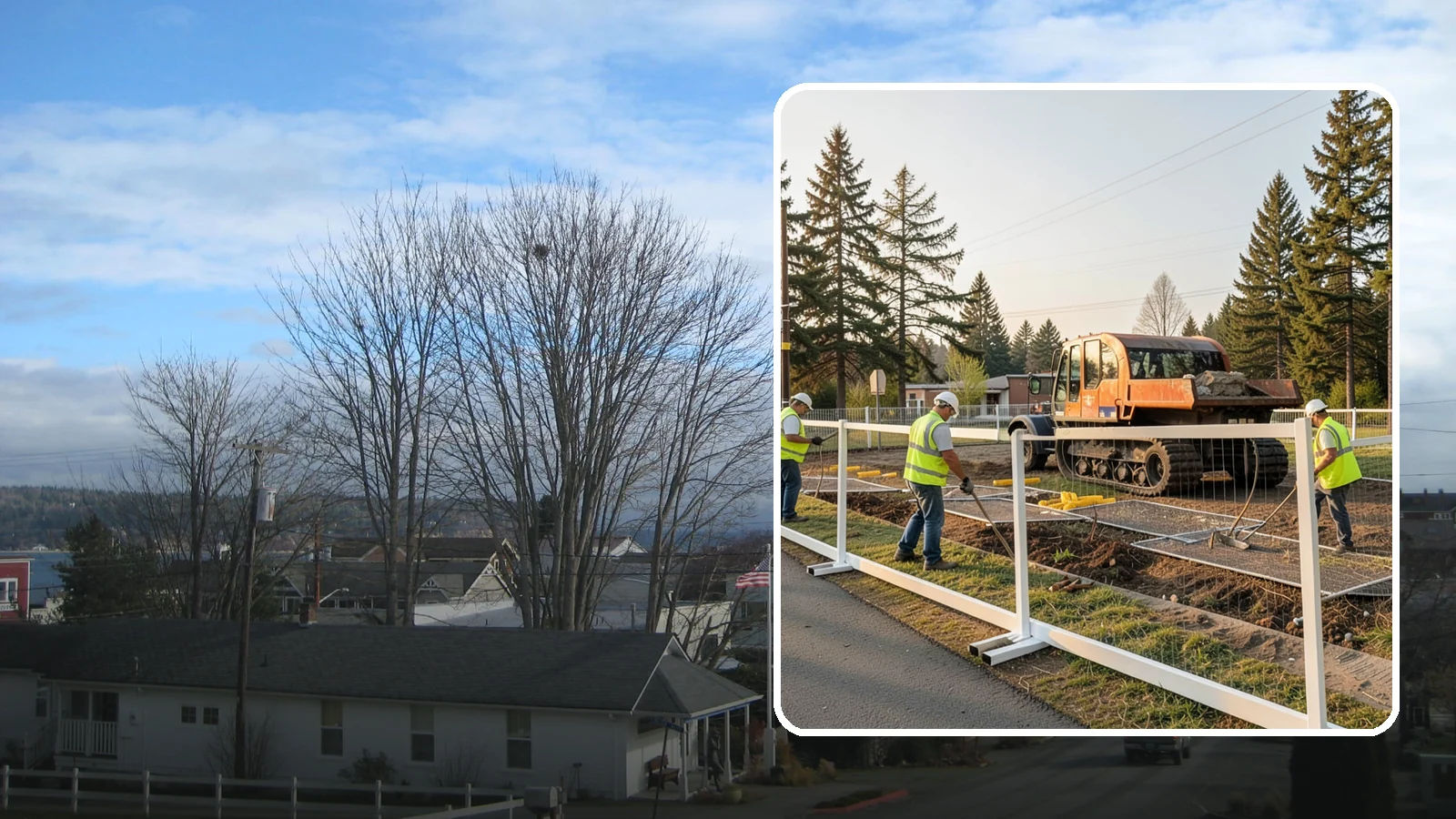 Temporary Fencing in Langley, Island County, WA - Temporary fencing secures work sites, events, and hazards on public property quickly and safely.