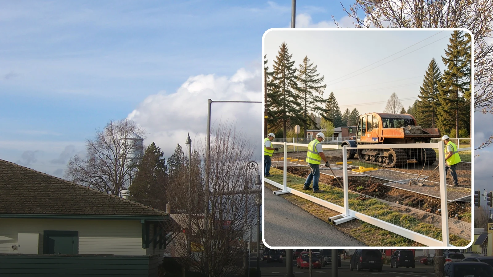 Temporary Fencing in Marysville, Snohomish County, WA - Temporary fencing secures work sites, events, and hazards on public property quickly and safely.