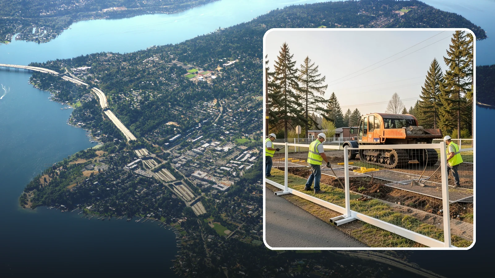 Temporary Fencing in Mercer Island, King County, WA - Temporary fencing secures work sites, events, and hazards on public property quickly and safely.