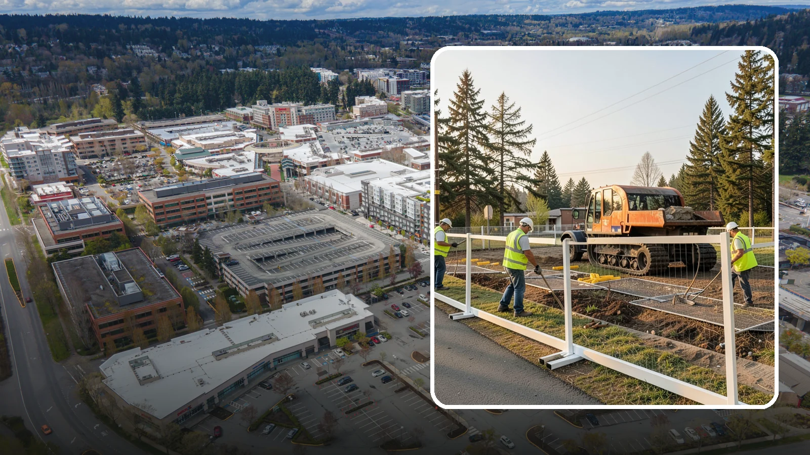 Temporary Fencing in Redmond, King County, WA - Temporary fencing secures work sites, events, and hazards on public property quickly and safely.