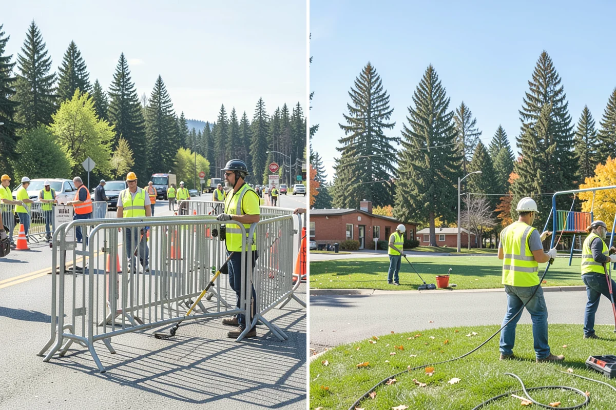 Temporary Fencing in Ruston, Pierce County, WA - Confirm perimeter, duration, and access points