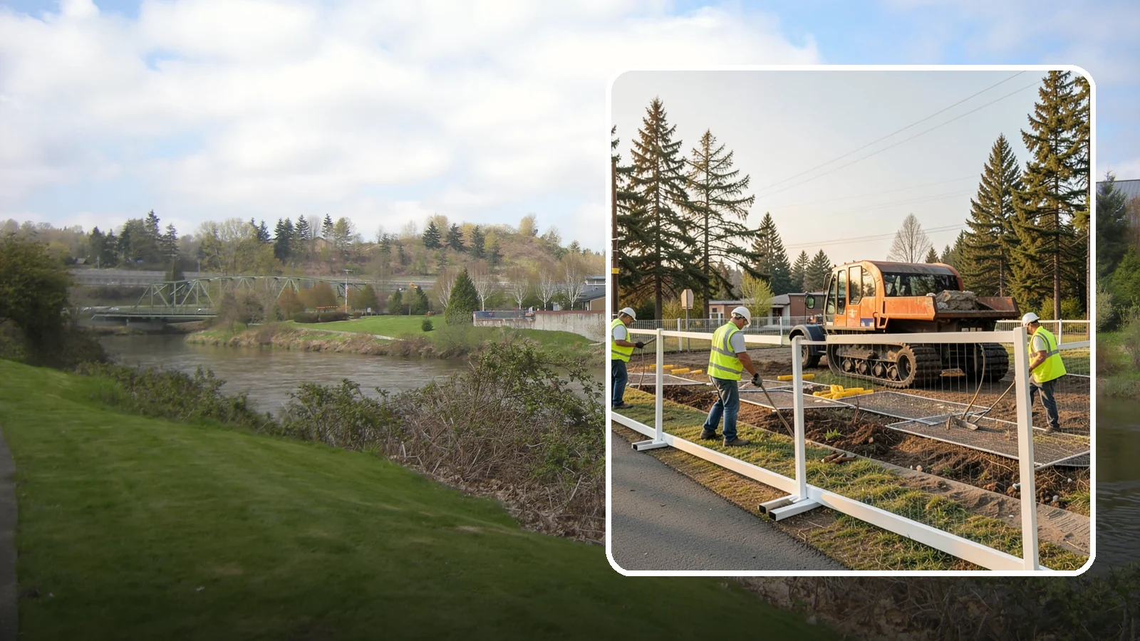 Temporary Fencing in Tukwila, King County, WA - Temporary fencing secures work sites, events, and hazards on public property quickly and safely.