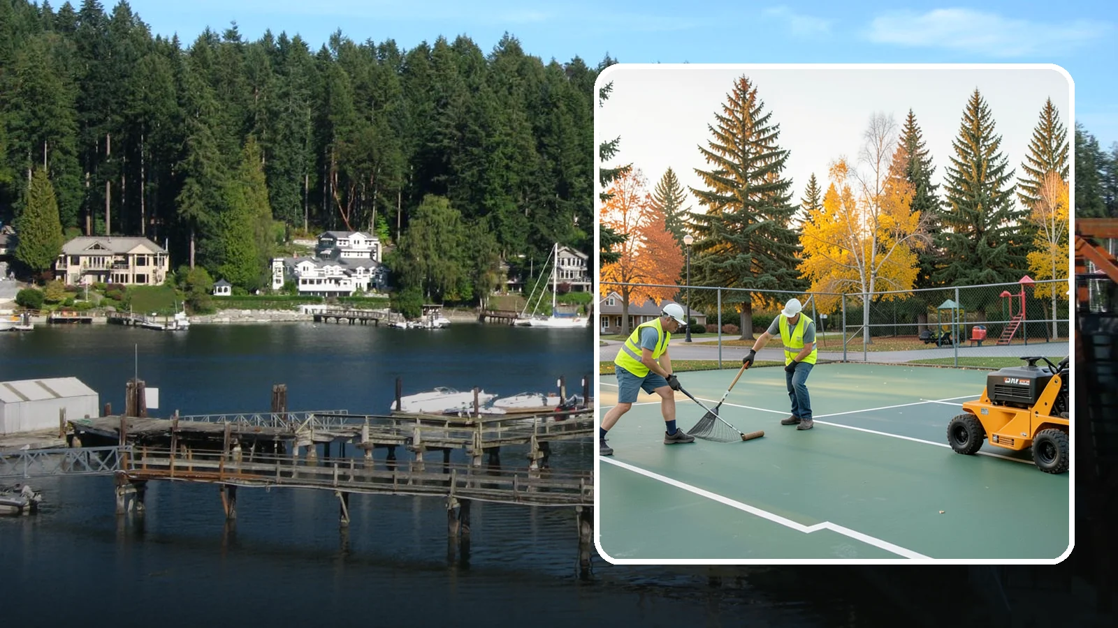 Tennis Court Maintenance in Gig Harbor, Pierce County, WA - Routine cleaning and minor repair that protects public tennis court investments across municipal park systems.