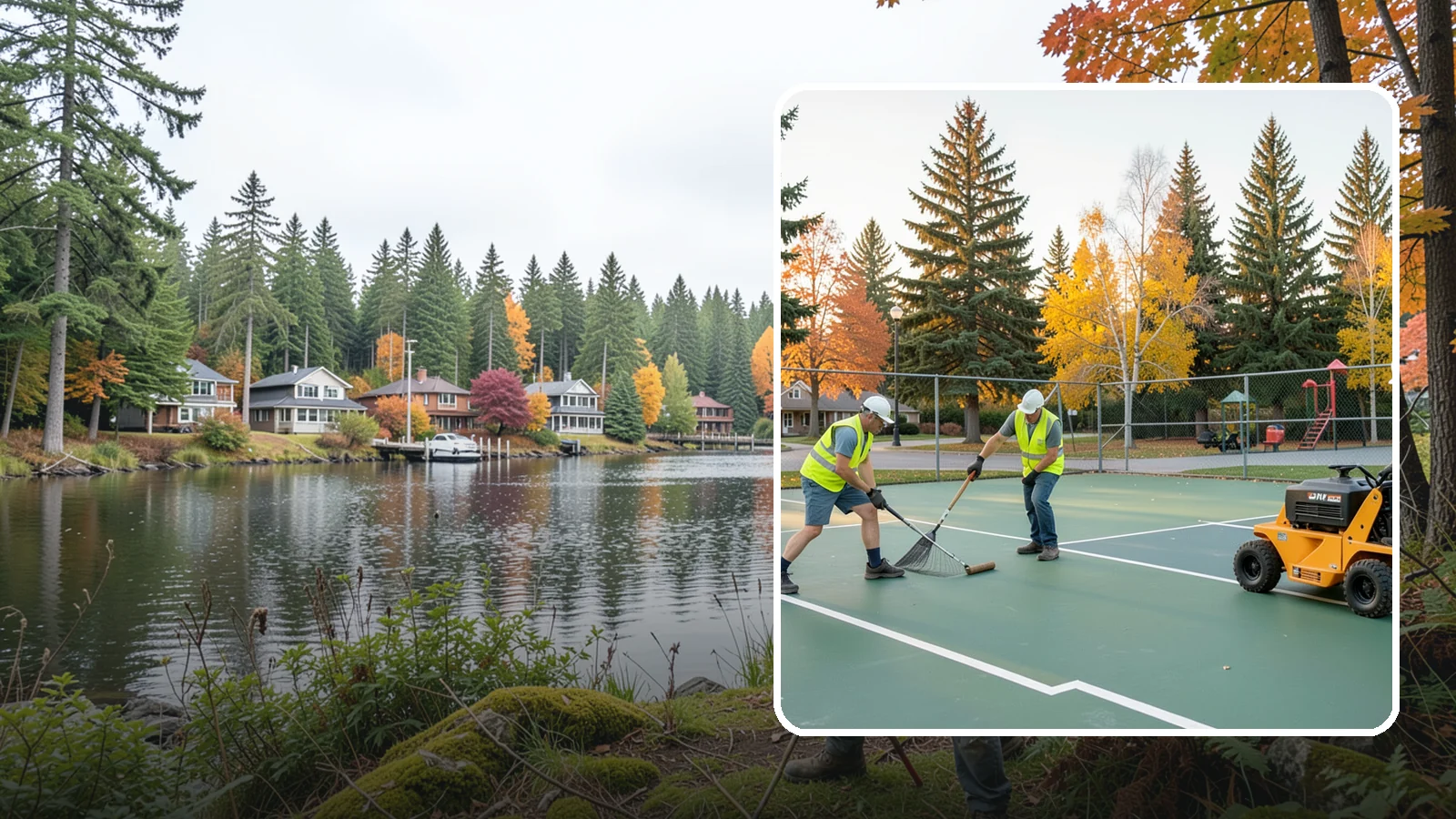 Tennis Court Maintenance in La Conner, Skagit County, WA - Routine cleaning and minor repair that protects public tennis court investments across municipal park systems.