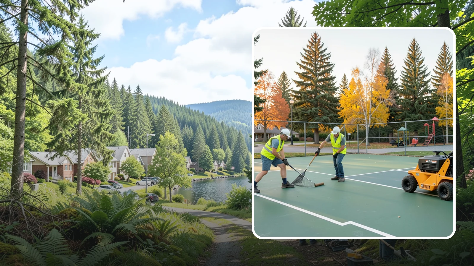 Tennis Court Maintenance in Lake Forest Park, King County, WA - Routine cleaning and minor repair that protects public tennis court investments across municipal park systems.