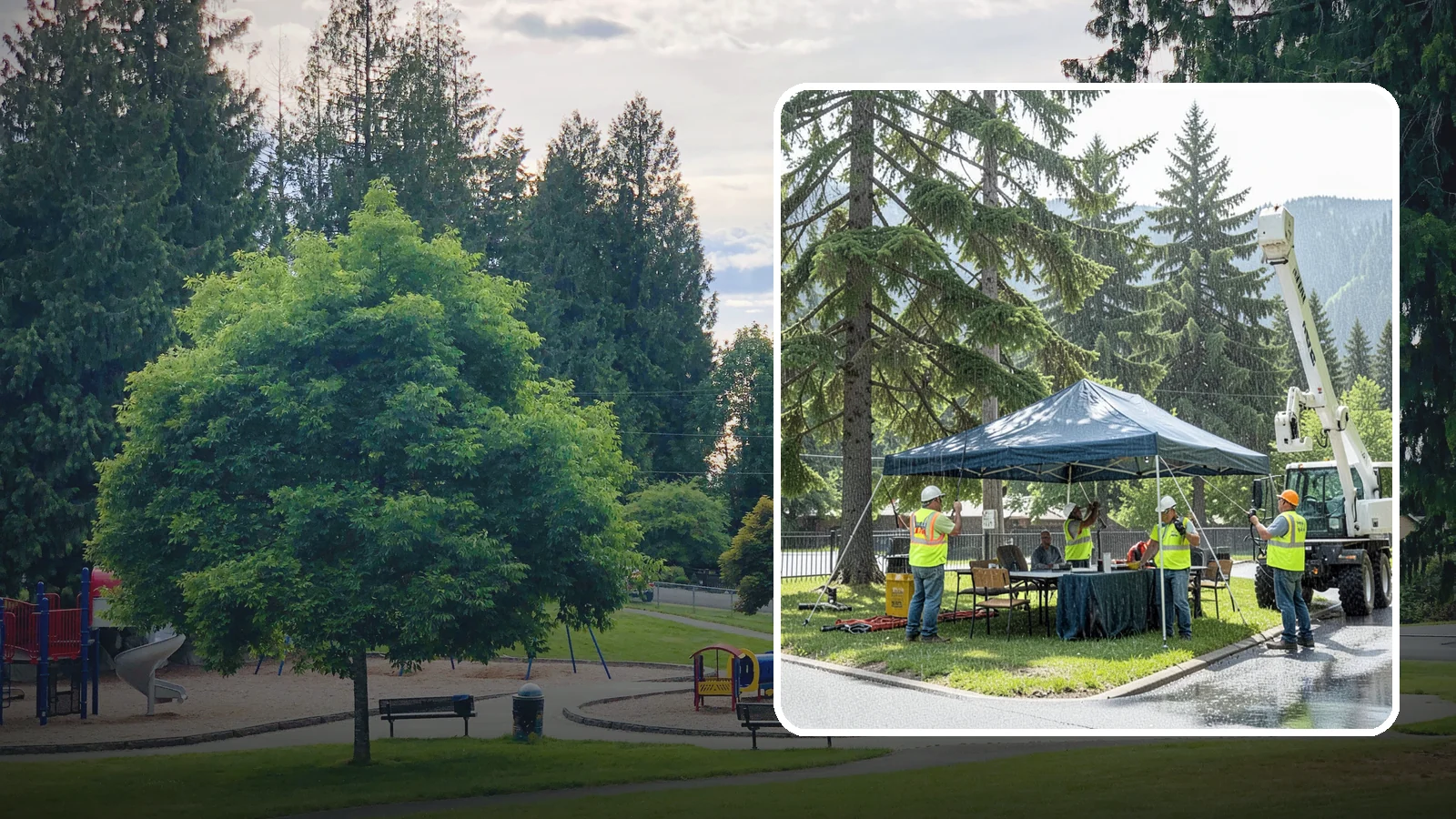Tent & Canopy Setup in Bonney Lake, Pierce County, WA - Setup of event tents and canopies for Western Washington municipal gatherings and outdoor programs.