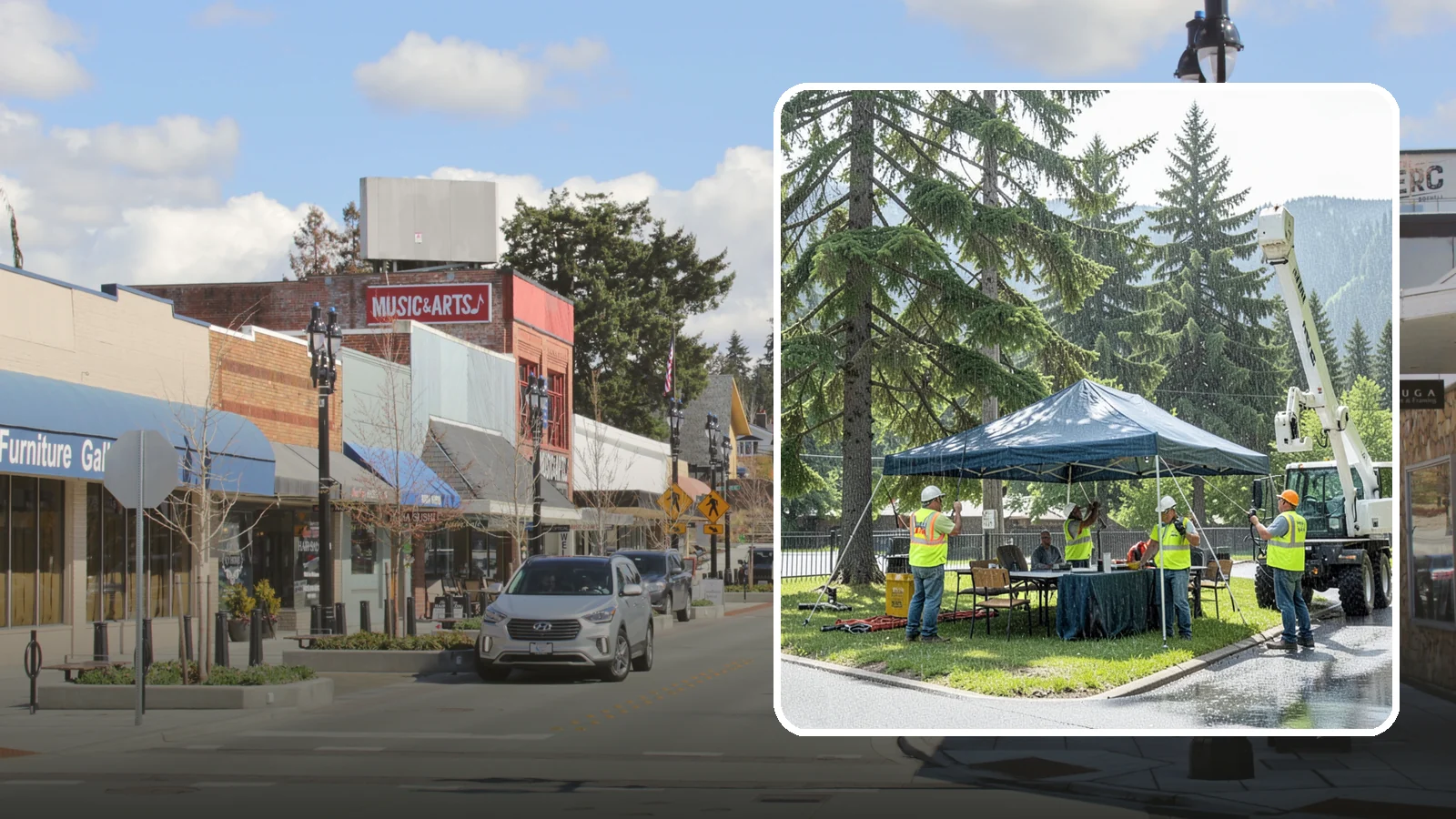 Tent & Canopy Setup in Bothell, King County, WA - Setup of event tents and canopies for Western Washington municipal gatherings and outdoor programs.