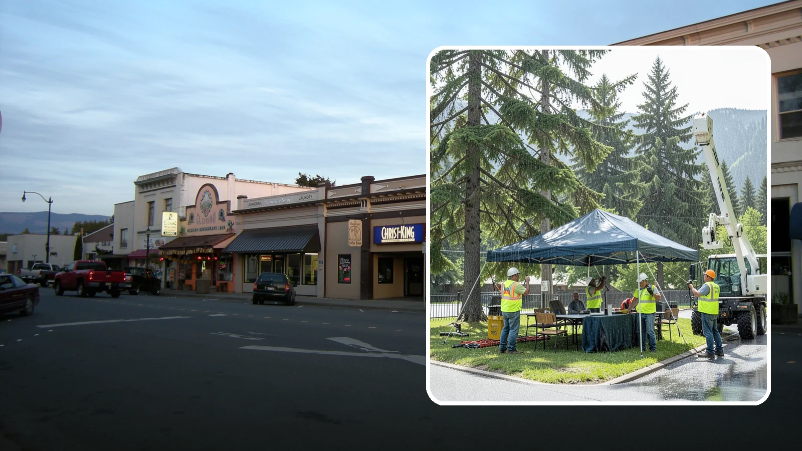 Tent & Canopy Setup in Burlington, Skagit County, WA - Setup of event tents and canopies for Western Washington municipal gatherings and outdoor programs.
