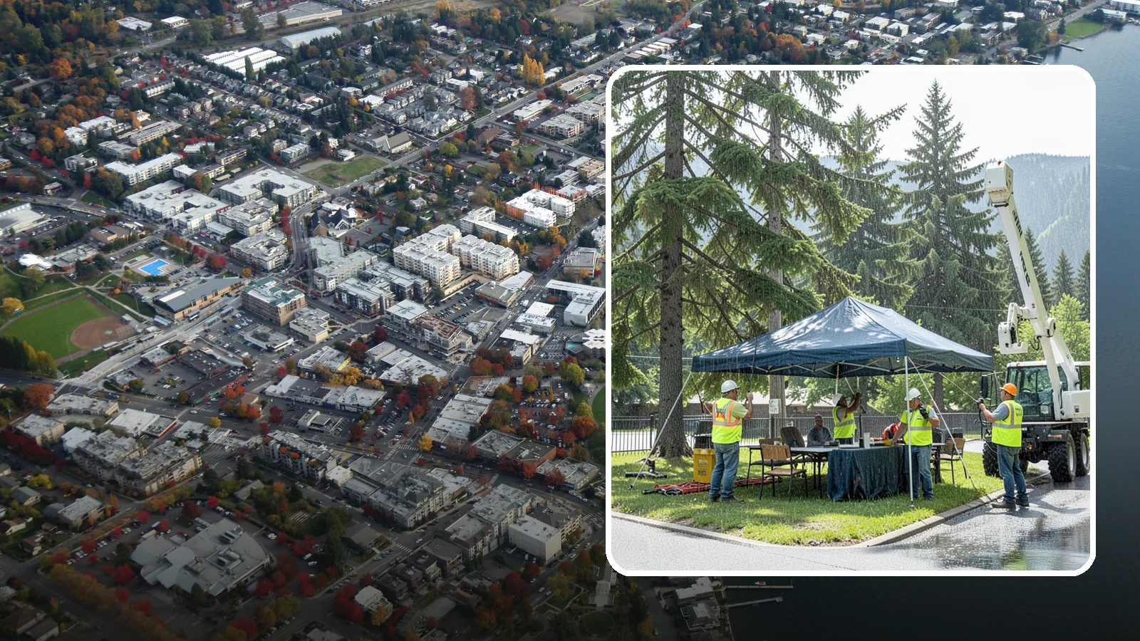 Tent & Canopy Setup in Kirkland, King County, WA - Setup of event tents and canopies for Western Washington municipal gatherings and outdoor programs.