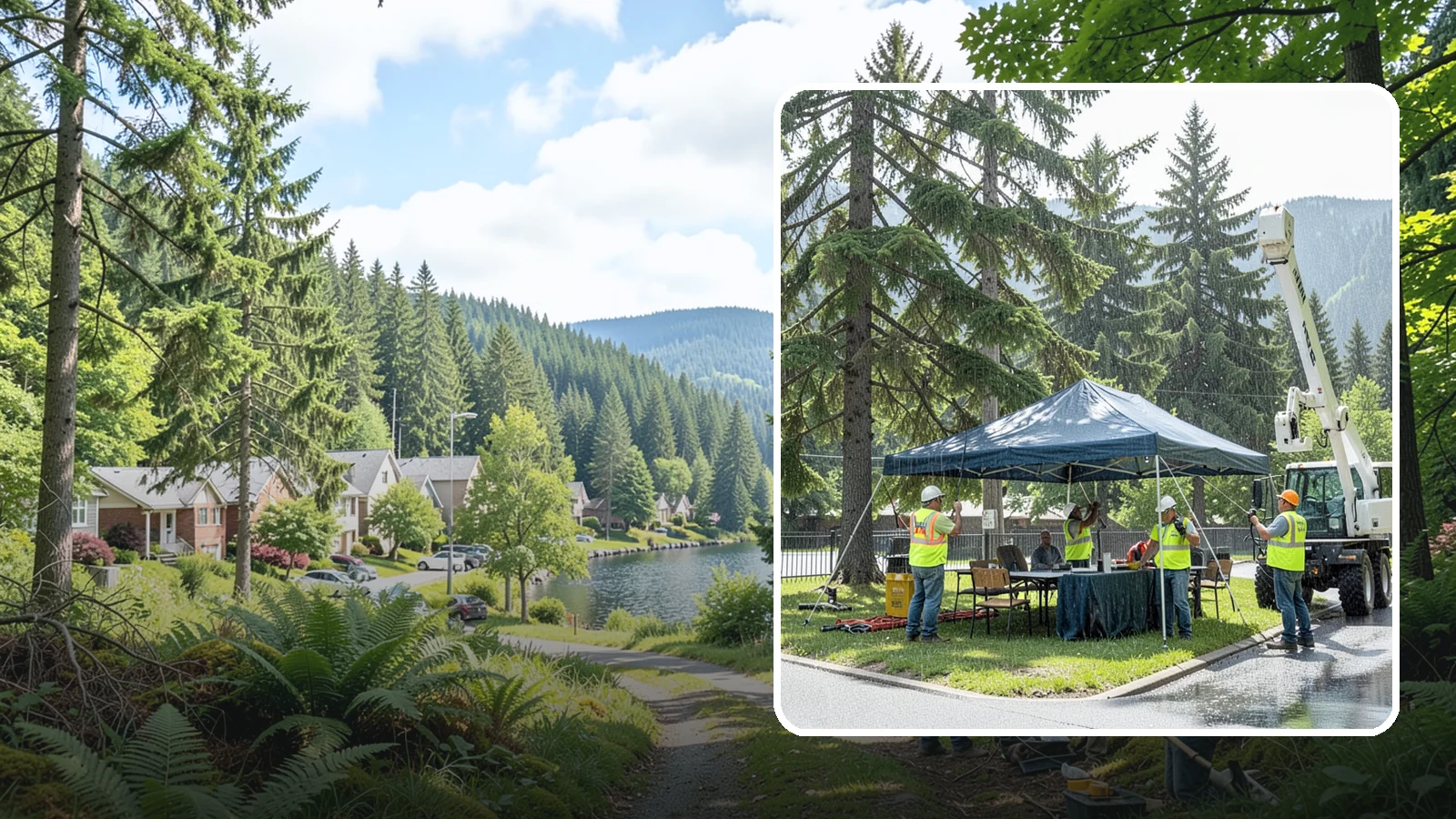 Tent & Canopy Setup in Lake Forest Park, King County, WA - Setup of event tents and canopies for Western Washington municipal gatherings and outdoor programs.