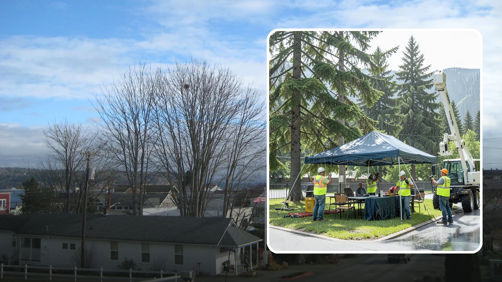 Tent & Canopy Setup in Langley, Island County, WA - Setup of event tents and canopies for Western Washington municipal gatherings and outdoor programs.