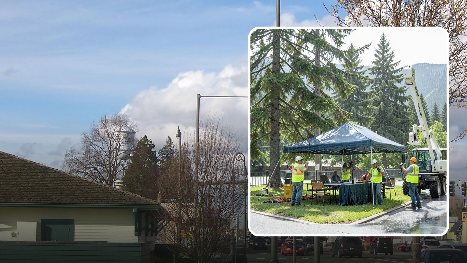 Tent & Canopy Setup in Marysville, Snohomish County, WA - Setup of event tents and canopies for Western Washington municipal gatherings and outdoor programs.
