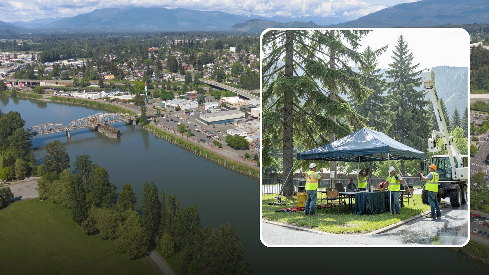 Tent & Canopy Setup in Mount Vernon, Skagit County, WA - Setup of event tents and canopies for Western Washington municipal gatherings and outdoor programs.