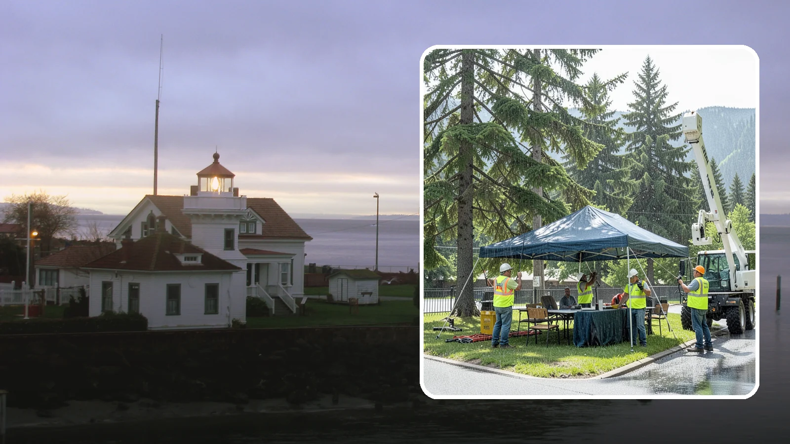 Tent & Canopy Setup in Mukilteo, Snohomish County, WA - Setup of event tents and canopies for Western Washington municipal gatherings and outdoor programs.