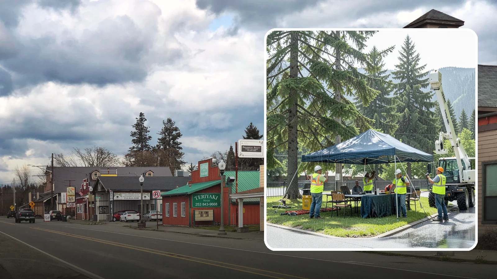 Tent & Canopy Setup in Roy, Pierce County, WA - Setup of event tents and canopies for Western Washington municipal gatherings and outdoor programs.