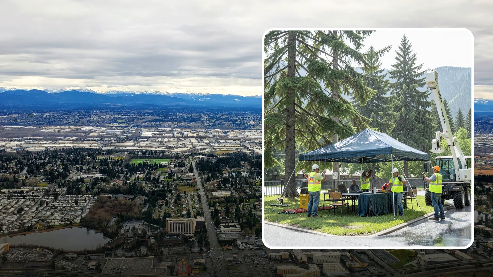 Tent & Canopy Setup in SeaTac, King County, WA - Setup of event tents and canopies for Western Washington municipal gatherings and outdoor programs.