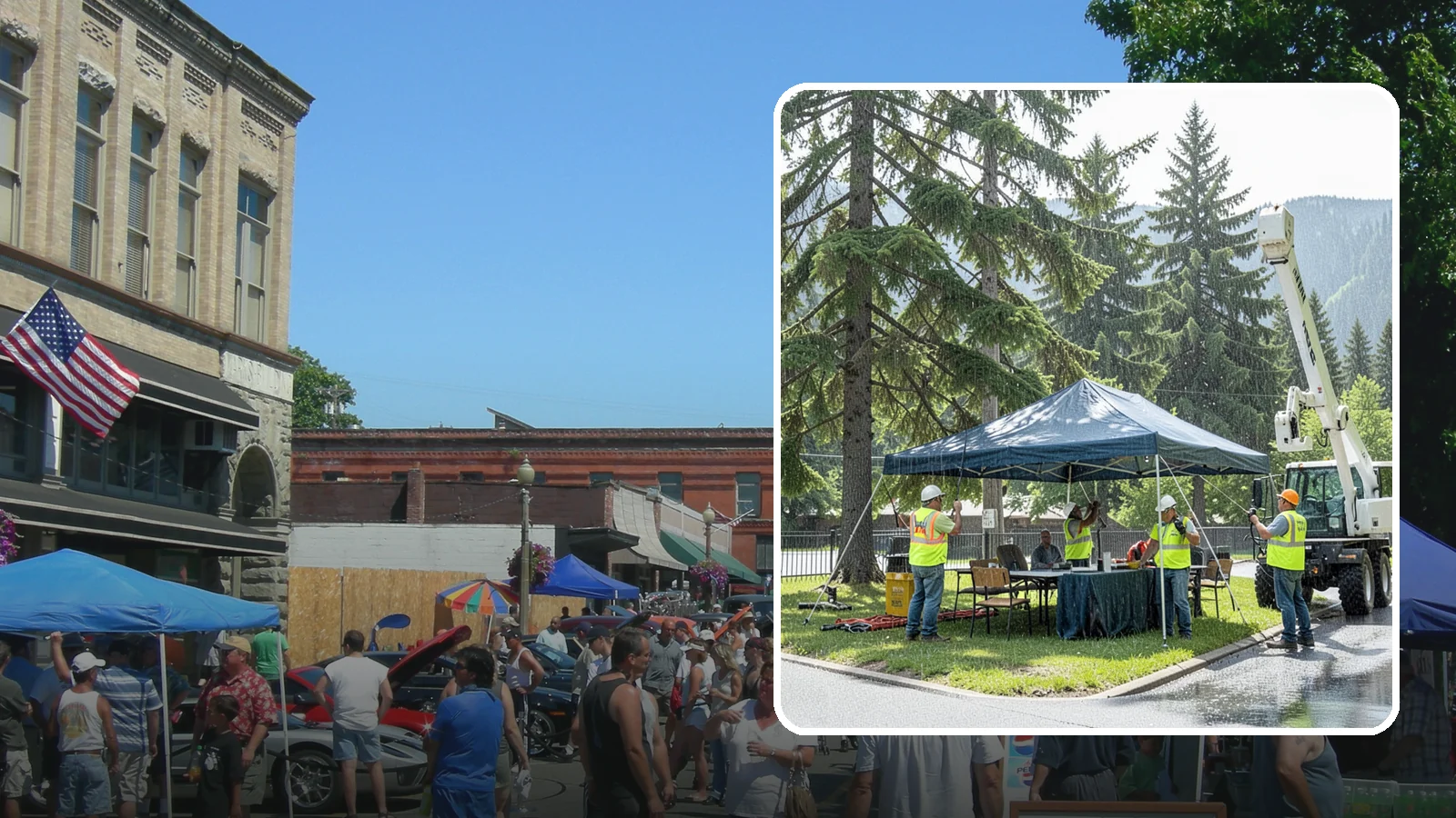 Tent & Canopy Setup in Snohomish, Snohomish County, WA - Setup of event tents and canopies for Western Washington municipal gatherings and outdoor programs.