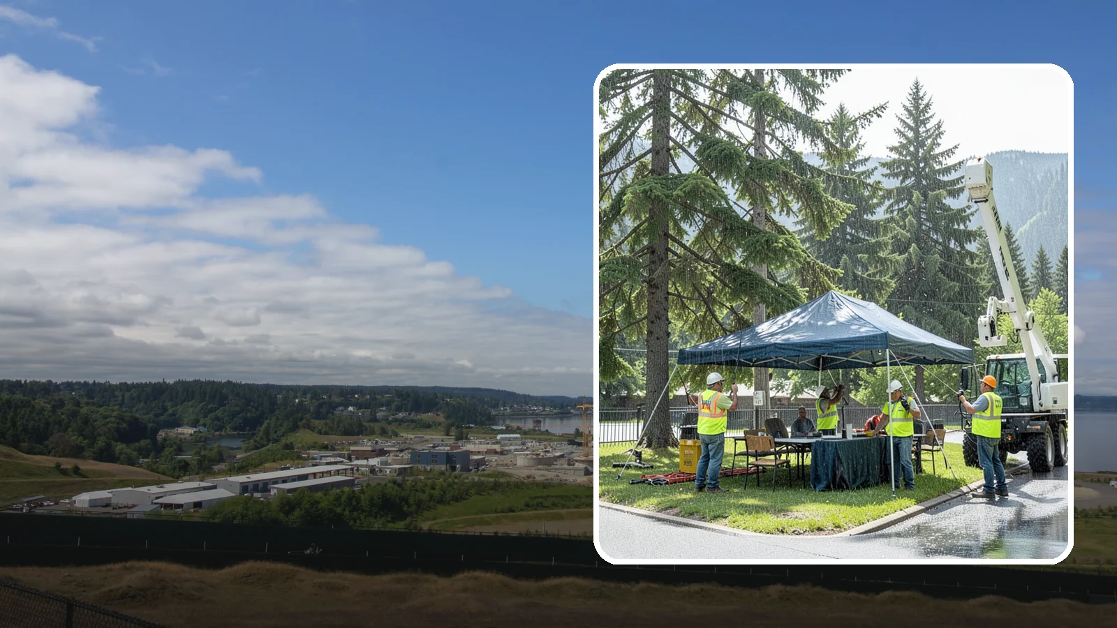 Tent & Canopy Setup in University Place, Pierce County, WA - Setup of event tents and canopies for Western Washington municipal gatherings and outdoor programs.