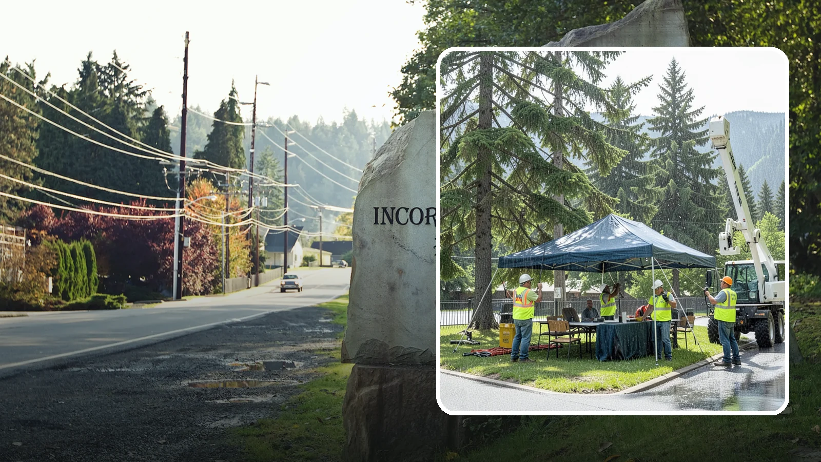 Tent & Canopy Setup in Wilkeson, Pierce County, WA - Setup of event tents and canopies for Western Washington municipal gatherings and outdoor programs.
