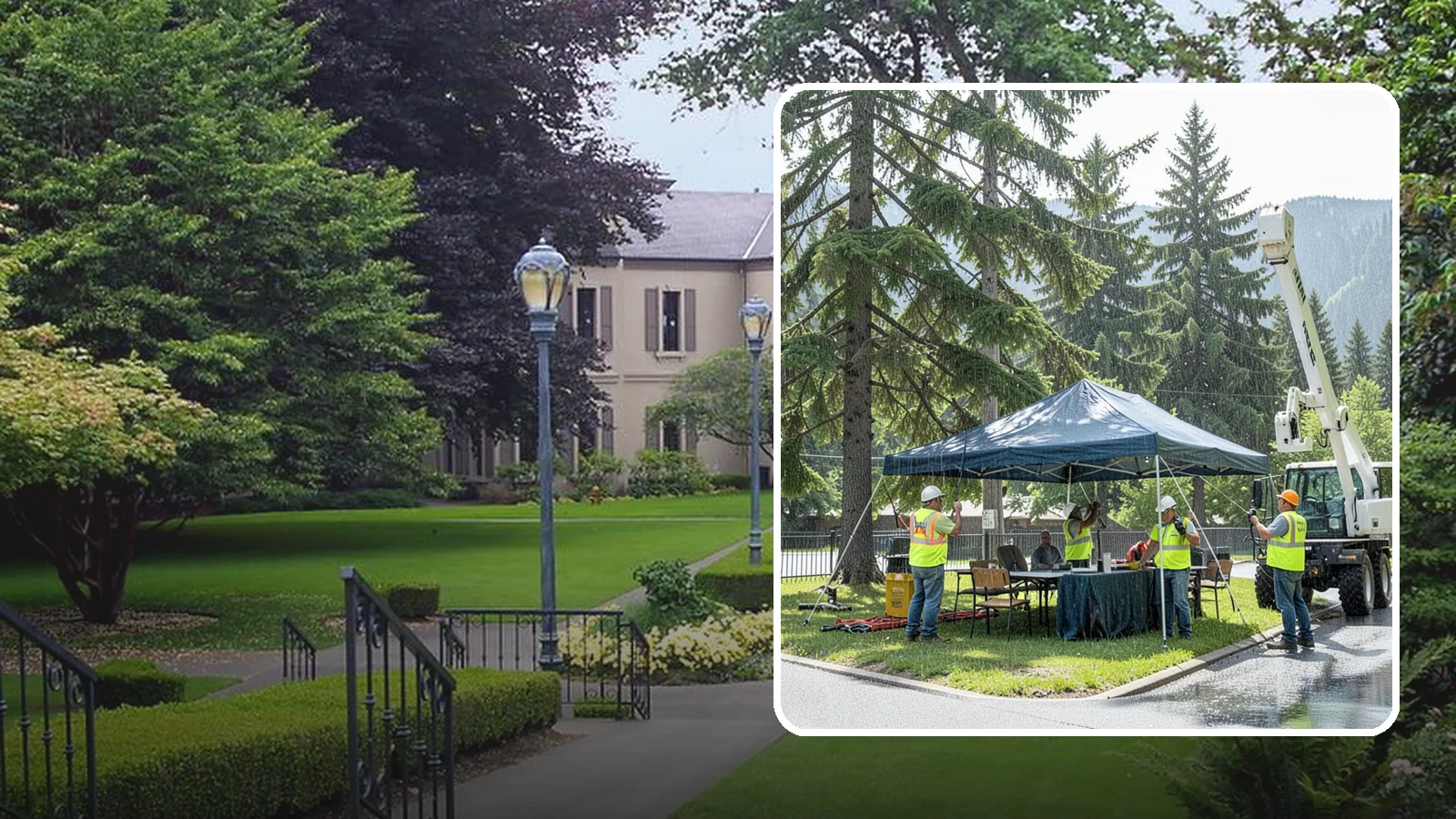 Tent & Canopy Setup in Woodinville, King County, WA - Setup of event tents and canopies for Western Washington municipal gatherings and outdoor programs.
