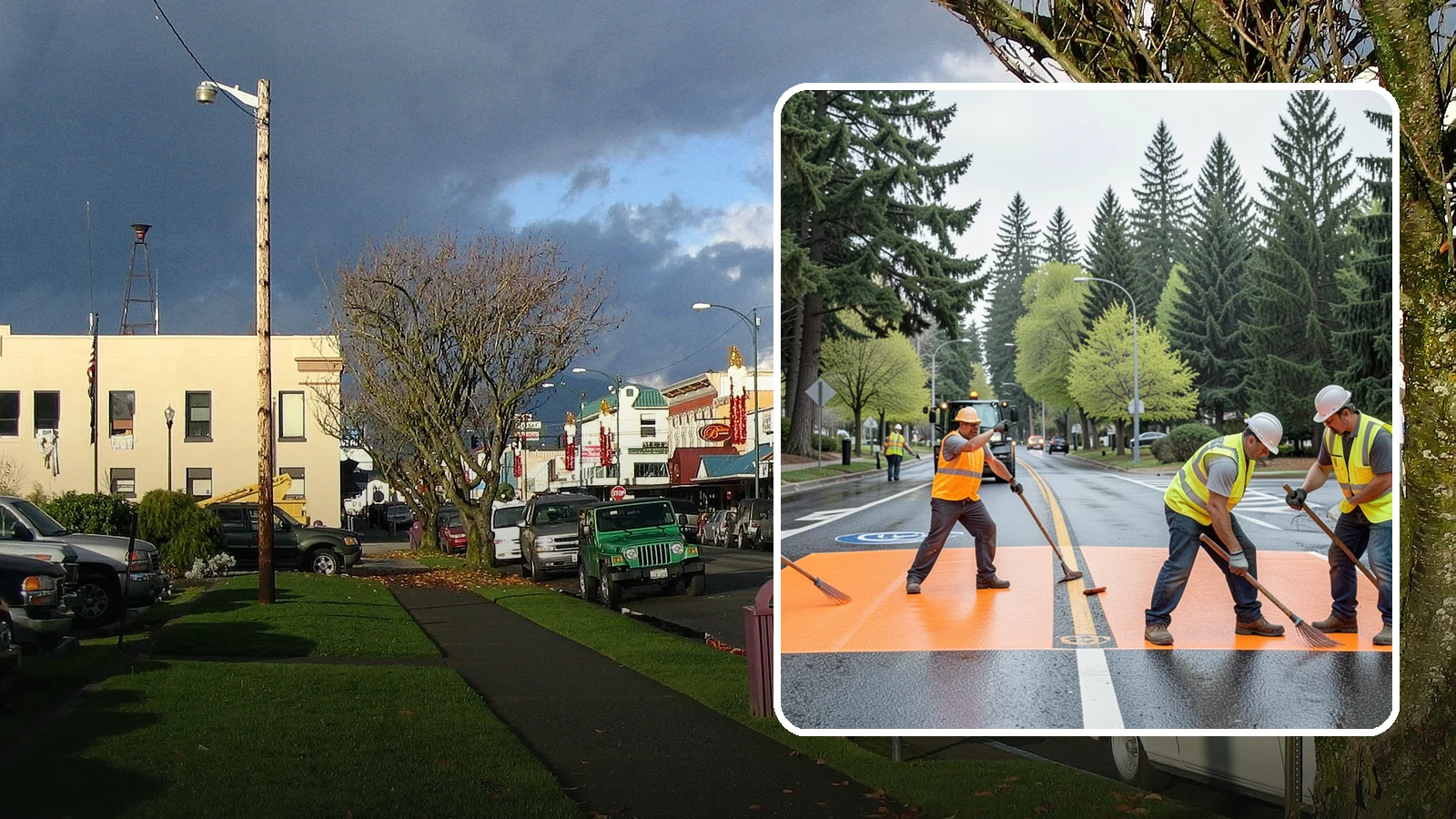 Thermoplastic Marking in Arlington, Snohomish County, WA - Application of durable thermoplastic pavement markings for crosswalks, stop bars, and lane lines on public roadways.