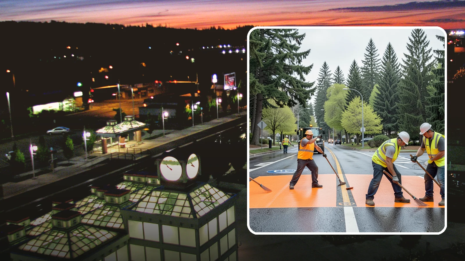 Thermoplastic Marking in Auburn, King County, WA - Application of durable thermoplastic pavement markings for crosswalks, stop bars, and lane lines on public roadways.