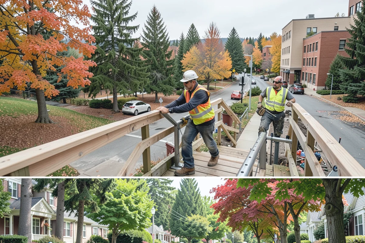 Thermoplastic Marking in Beaux Arts Village, King County, WA - Thermoplastic bonds best in warm, dry conditions, so application is concentrated in the late spring through early fall window.