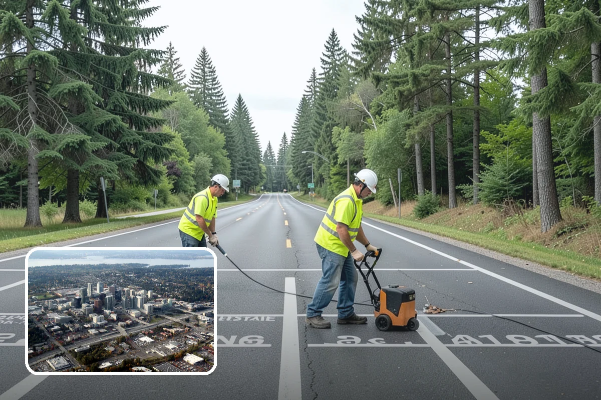 Thermoplastic Marking in Bellevue, King County, WA - Lasts significantly longer than painted markings under traffic