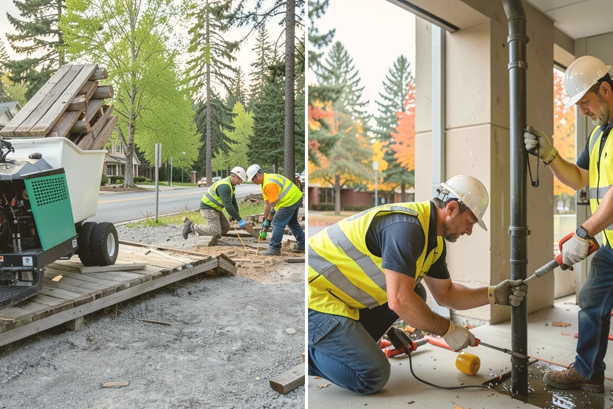 Thermoplastic Marking in Bellevue, King County, WA - Clean and prepare the pavement and prime where required