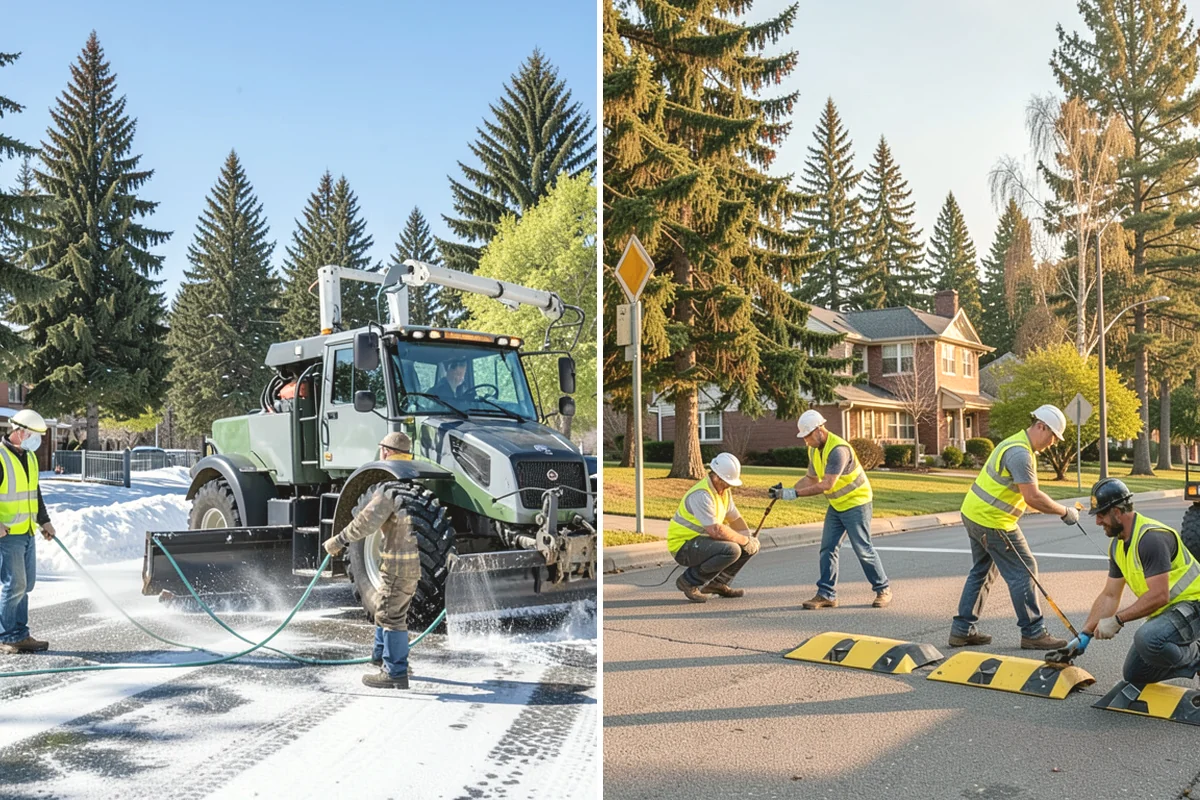 Thermoplastic Marking in Black Diamond, King County, WA - Clean and prepare the pavement and prime where required