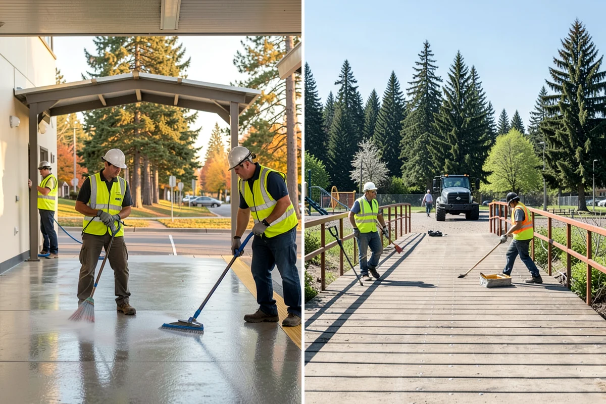 Thermoplastic Marking in Clyde Hill, King County, WA - Clean and prepare the pavement and prime where required