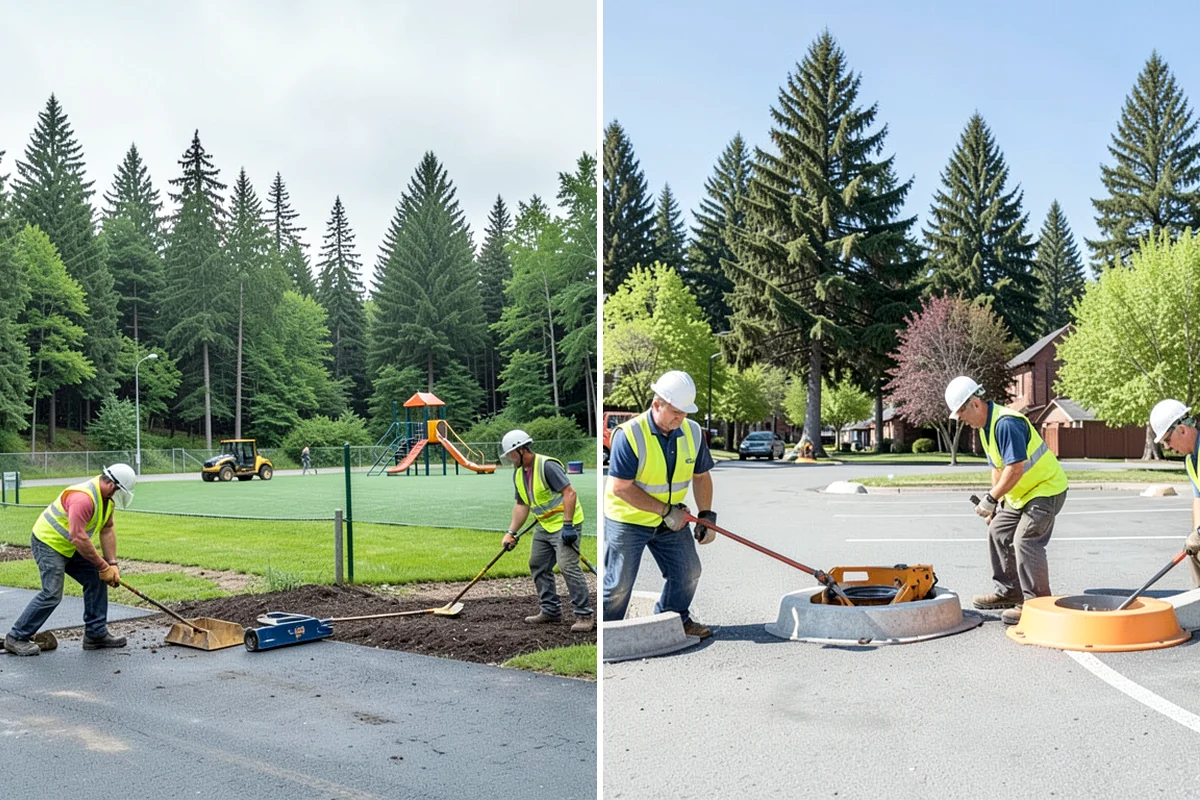Thermoplastic Marking in Concrete, Skagit County, WA - Clean and prepare the pavement and prime where required