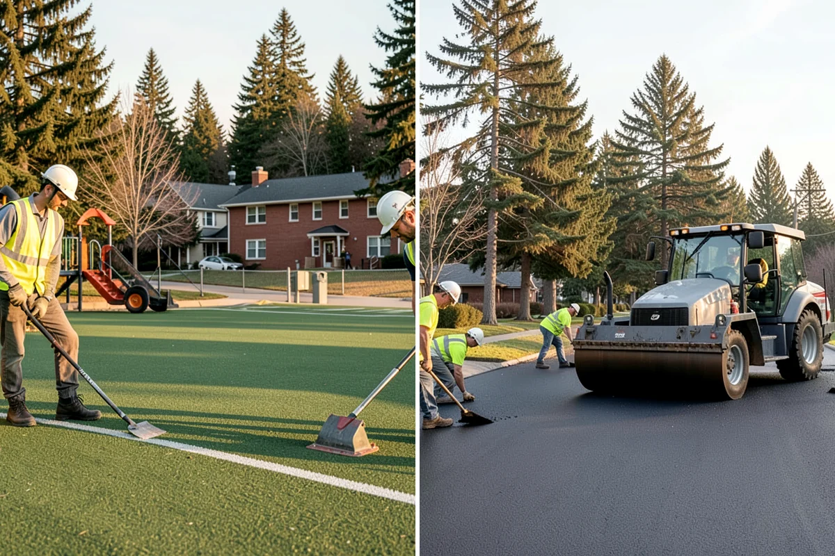 Thermoplastic Marking in Enumclaw, King County, WA - Clean and prepare the pavement and prime where required