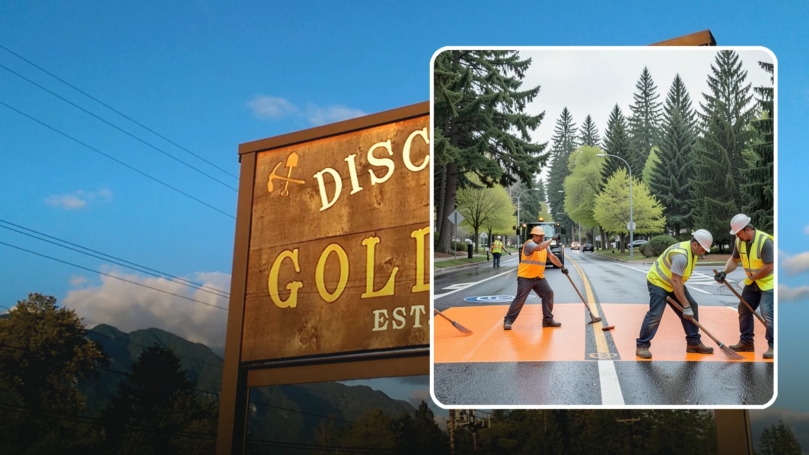 Thermoplastic Marking in Gold Bar, Snohomish County, WA - Application of durable thermoplastic pavement markings for crosswalks, stop bars, and lane lines on public roadways.