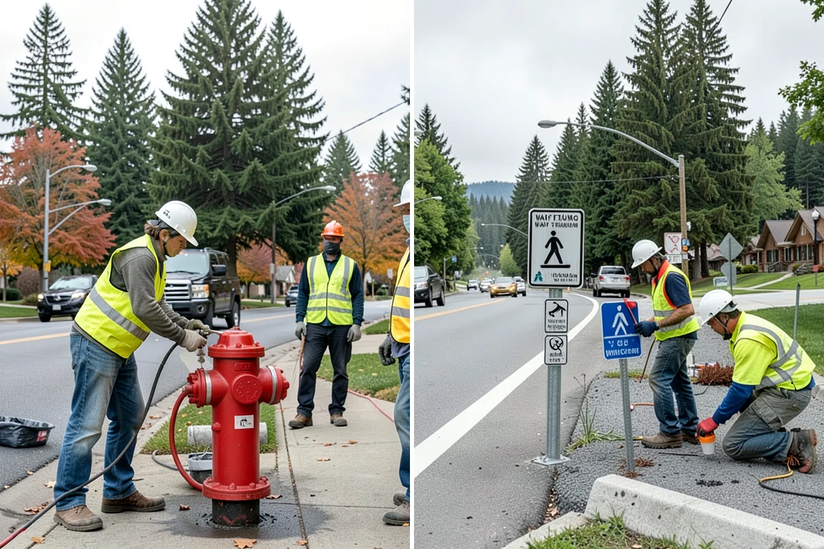 Thermoplastic Marking in Hunts Point, King County, WA - Clean and prepare the pavement and prime where required