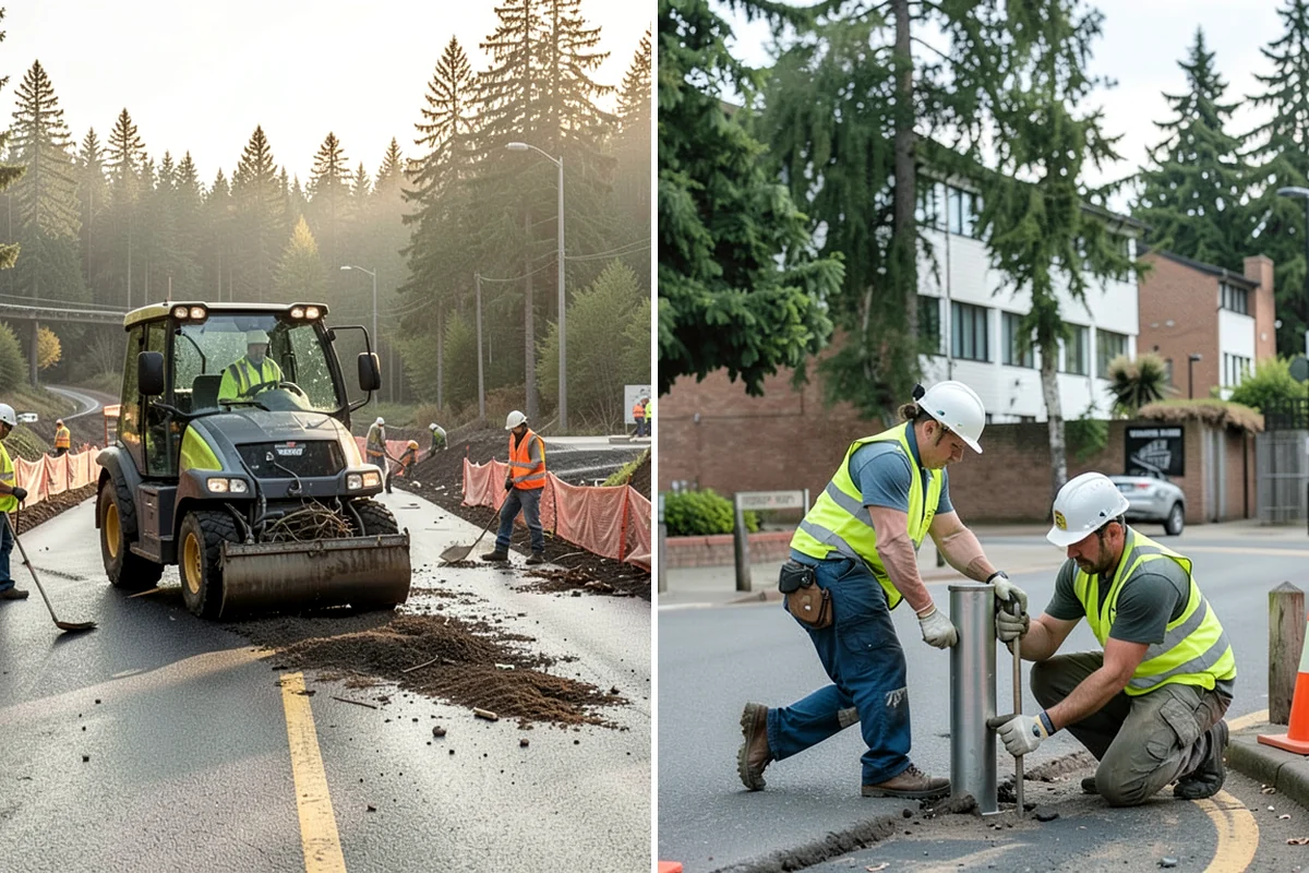 Thermoplastic Marking in Lakewood, Pierce County, WA - Clean and prepare the pavement and prime where required