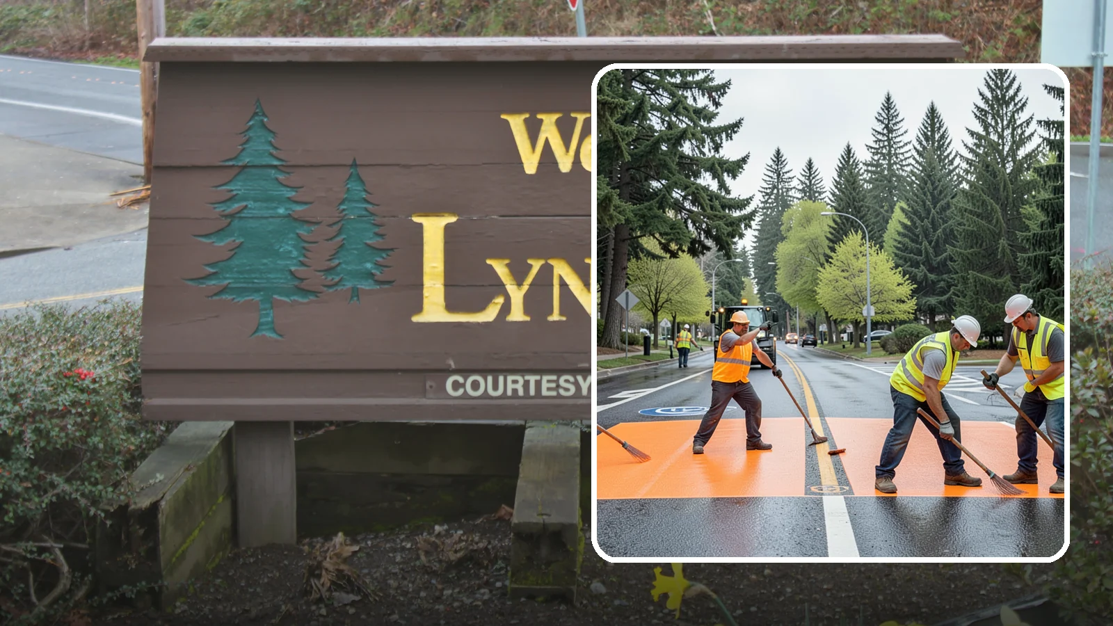 Thermoplastic Marking in Lynnwood, Snohomish County, WA - Application of durable thermoplastic pavement markings for crosswalks, stop bars, and lane lines on public roadways.