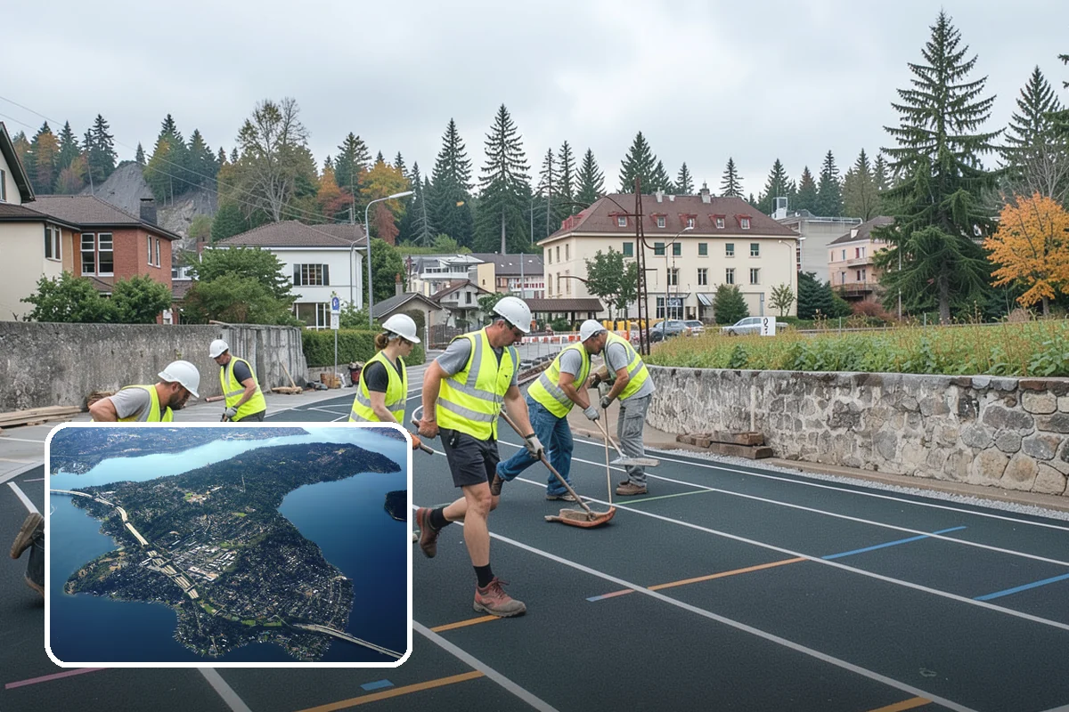 Thermoplastic Marking in Mercer Island, King County, WA - Lasts significantly longer than painted markings under traffic