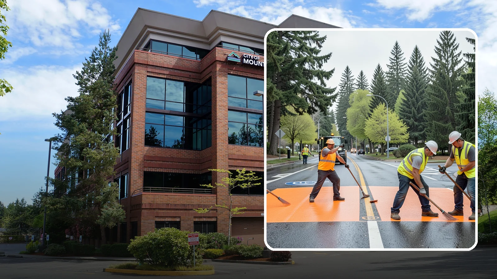 Thermoplastic Marking in Mountlake Terrace, Snohomish County, WA - Application of durable thermoplastic pavement markings for crosswalks, stop bars, and lane lines on public roadways.