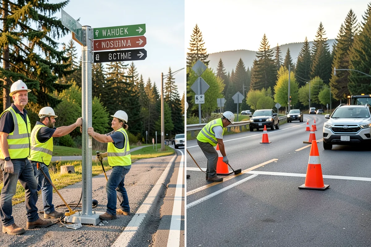 Thermoplastic Marking in SeaTac, King County, WA - Clean and prepare the pavement and prime where required