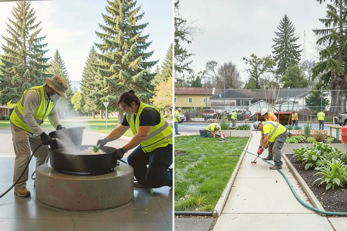 Thermoplastic Marking in Snohomish, Snohomish County, WA - Clean and prepare the pavement and prime where required