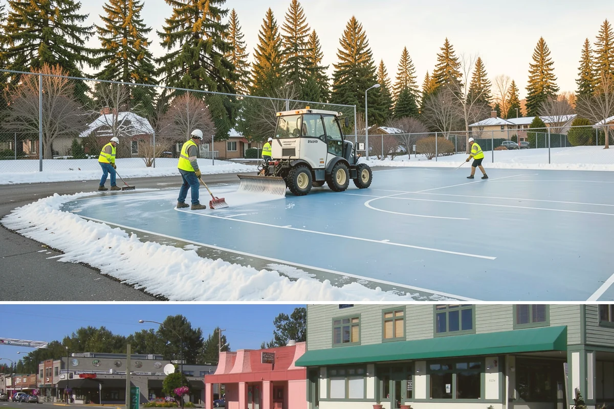 Thermoplastic Marking in Snoqualmie, King County, WA - Thermoplastic bonds best in warm, dry conditions, so application is concentrated in the late spring through early fall window.