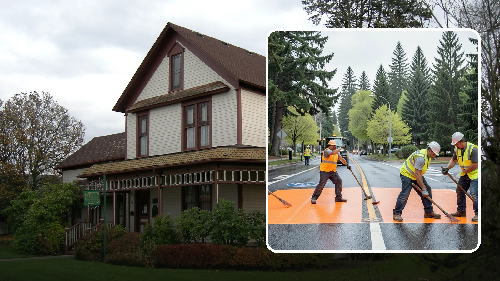 Thermoplastic Marking in Sumner, Pierce County, WA - Application of durable thermoplastic pavement markings for crosswalks, stop bars, and lane lines on public roadways.