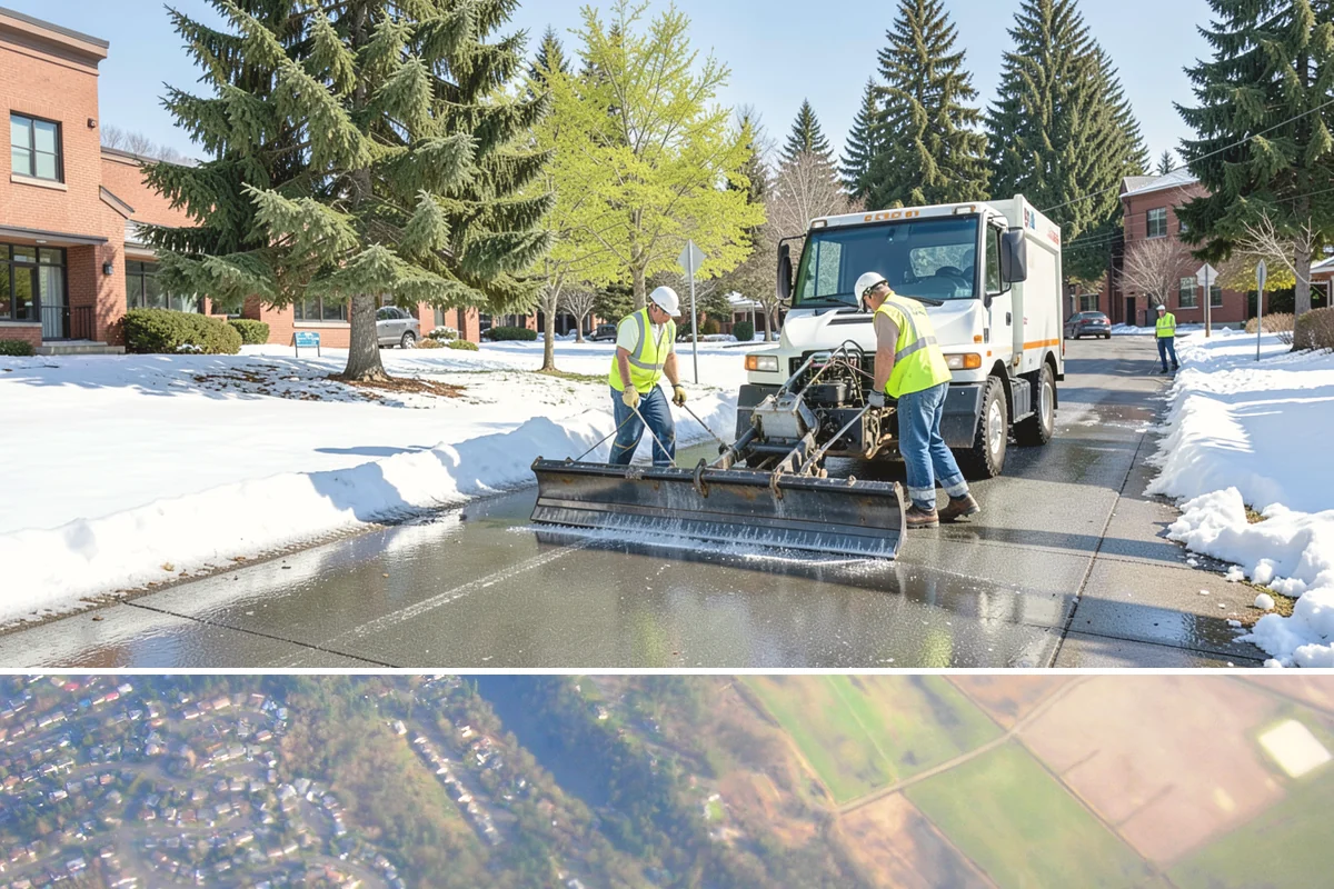 Traffic Cone Deployment in Algona, King County, WA - Cone-based control is used year-round, with reflective collars emphasized through the dark, wet months.
