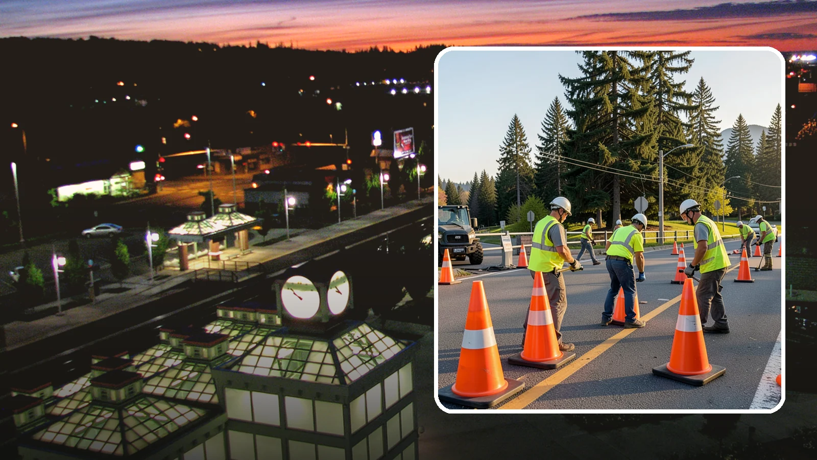 Traffic Cone Deployment in Auburn, King County, WA - Traffic cone and channelizer deployment establishes quick, compliant delineation for short-duration work.