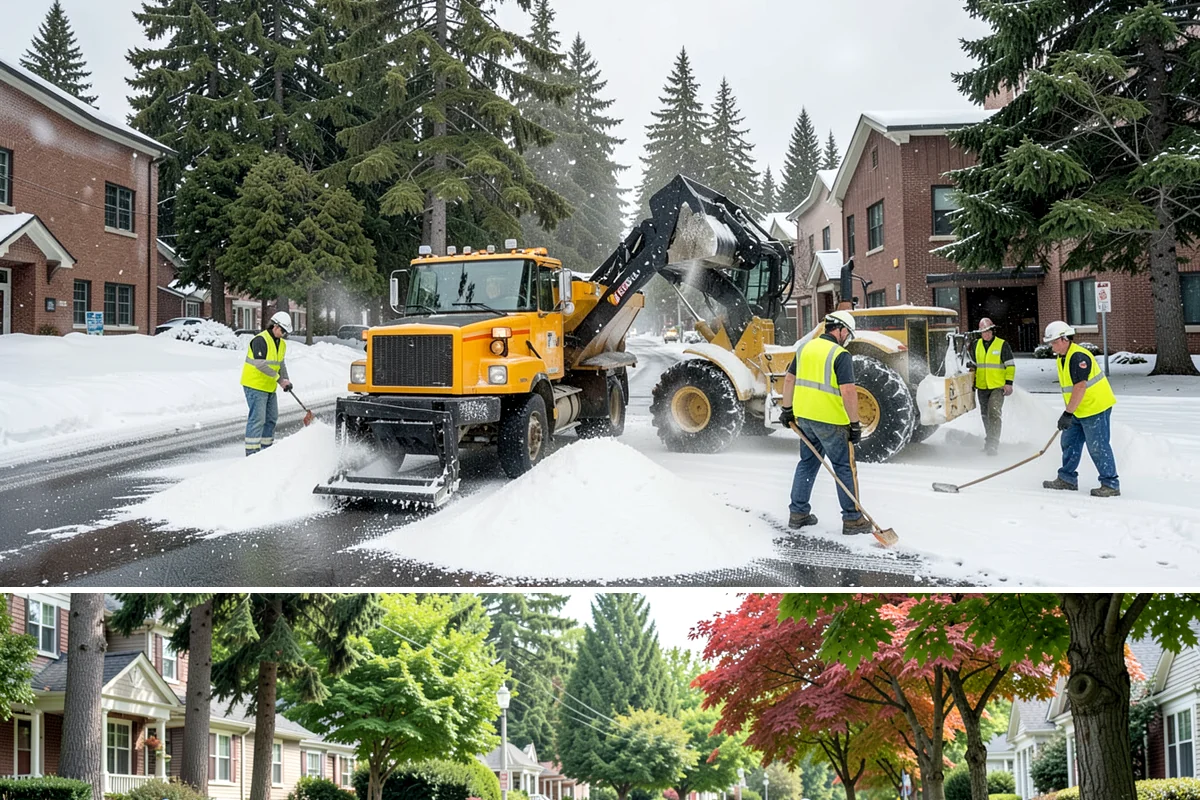Traffic Cone Deployment in Beaux Arts Village, King County, WA - Cone-based control is used year-round, with reflective collars emphasized through the dark, wet months.